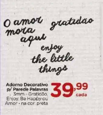Carrefour Adorno Decorativo p/ parede Palavras oferta