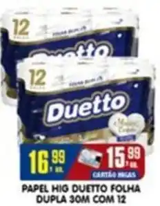 Higa's Supermercado Papel hig duetto folha dupla 30m com 12 oferta