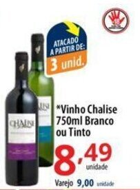 Akki Atacadista Vinho Chalise 750ml Branco Ou Tinto oferta