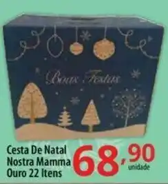 Cesta de Natal Nostra Mamma Ouro 22 Itens