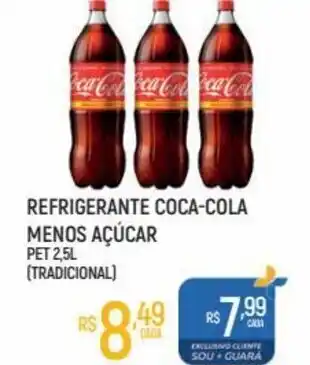 Supermercado Guará Refrigerante Coca-Cola Menos Acucar 2.5L oferta
