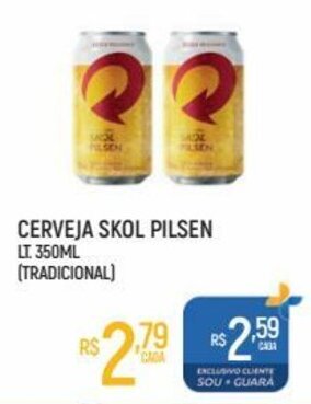 Supermercado Guará cerveja Skol Pilsen Lt 350ml oferta