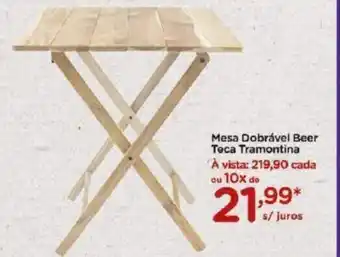 Carrefour Mesa Dobravel Beer Teca Tramontina oferta