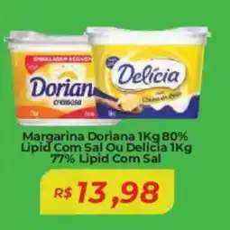 Mart Minas Margarina Doriana 1kg 80% Lipid Com Sal Ou Delicia 77% Lipid Com Sal oferta