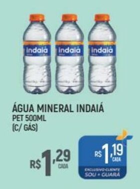 Supermercado Guará Agua Mineral Indaia pet 500ml oferta