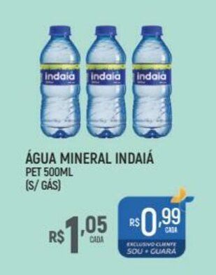 Supermercado Guará Agua Mineral Indaia pet 500ml oferta