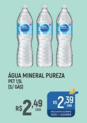 Supermercado Guará Agua Mineral Pureza pet 1.5L oferta