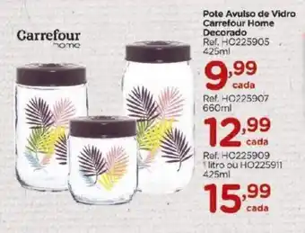 Carrefour Pote Avulso de Vidro Carrefour Home Decorado 425ml oferta