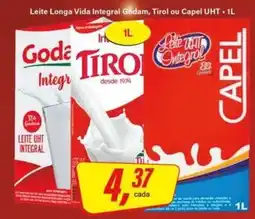 Rede Supermarket Leite Longa Vida Integral Godam, Tirol ou Capel UHT oferta