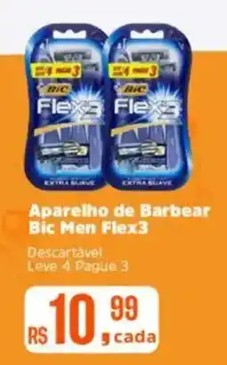 Supermercados Mateus Aparelho de Barbear Bic Men Flex3 oferta