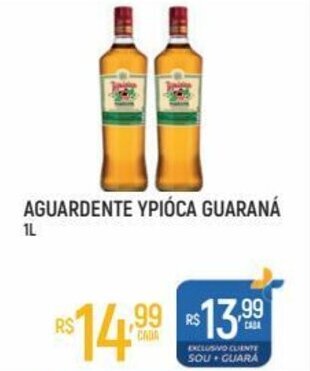 Supermercado Guará Aguardente Ypioca Guarana 1L oferta