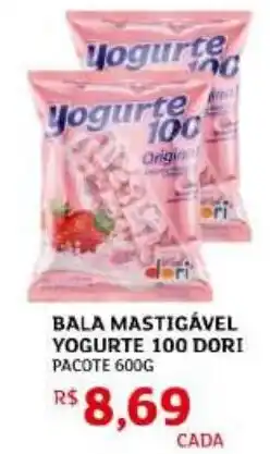 Assaí Atacadista Bala mastigável yogurte 100 dori pacote oferta