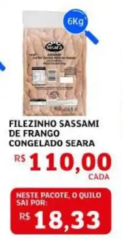 Assaí Atacadista Filezinho sassami de frango congelado seara oferta