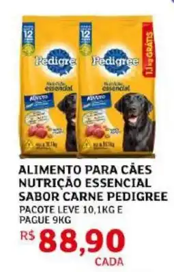 Assaí Atacadista Alimento para caes nutrição essencial sabor carne pedigree oferta