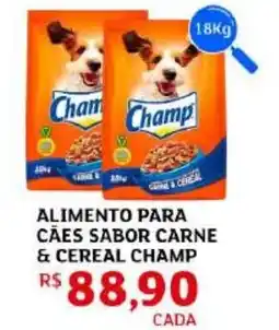 Assaí Atacadista Alimento para cães sabor carne & cereal champ oferta