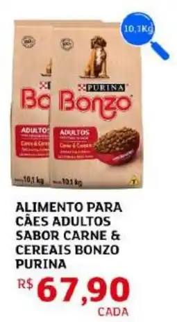 Assaí Atacadista Alimento para caes adultos sabor carne & cereais bonzo purina oferta