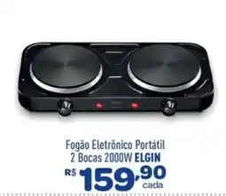 Comjol Fogão Eletrônico Portátil 2 Bocas 2000W ELGIN oferta