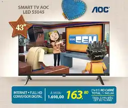 Lojas Cem Smart tv aoc ledSMART TV AOC LED S5045 045 oferta