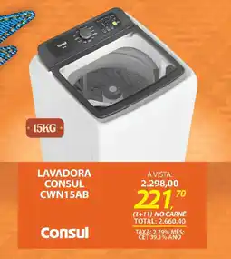 Lojas Cem Lavadora consul CWN15AB oferta
