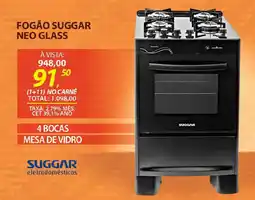 Lojas Cem Fogão suggar neo glass oferta
