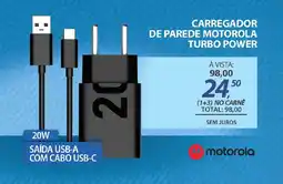 Lojas Cem Carregador de parede motorola turbo power oferta