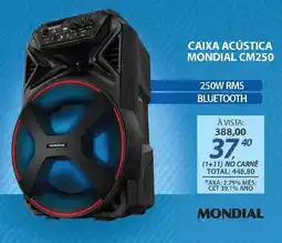 Lojas Cem Caixa acústica mondial CM250 oferta