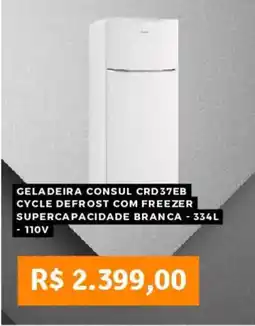 Pontofrio Geladeira consul crd37eb cycle defrost com freezer supercapacidade branca 110v oferta