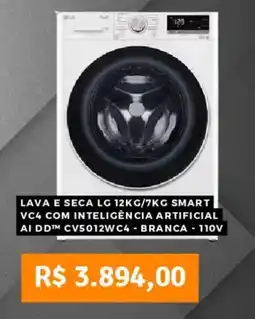 Pontofrio Lava e seca lg smart vc4 com inteligência artificial ai dd™ cv5012wc4 - branca - 110v oferta
