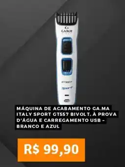 Pontofrio Máquina de acabamento ga.ma italy sport gt557 bivolt, à prova d'água e carregamento usb - branco e azul oferta
