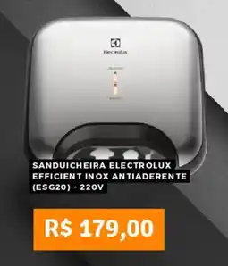 Pontofrio Sanduicheira electrolux efficient inox antiaderente (esg20) - 220v oferta