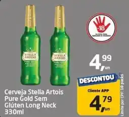 Tenda Atacado Cerveja Stella Artois Pure Gold Sem Glúten Long Neck oferta