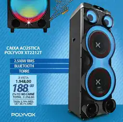 Lojas Cem Caixa acústica polyvox XT2212T oferta
