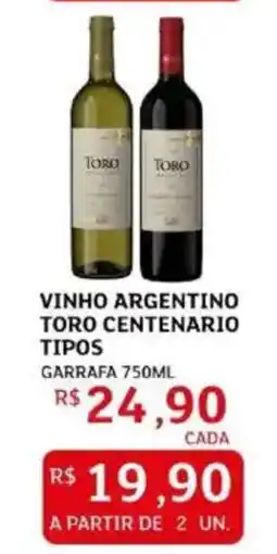 Assaí Atacadista Vinho argentino toro centenario tipos oferta