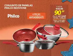 Lojas Cem Conjunto de panelas philco redstone oferta