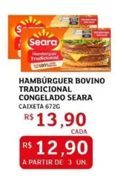 Assaí Atacadista Hamburguer bovino tradicional congelado seara caixeta oferta