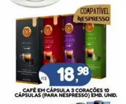Bramil Supermercados Café em cápsula 3 corações 10 cápsulas (para nespresso) emb. unid. oferta
