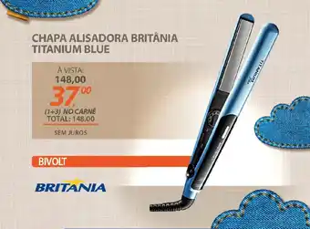 Lojas Cem Chapa alisadora britânia titanium blue oferta
