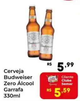 Semar Supermercado Cerveja Budweiser Zero Álcool Garrafa oferta