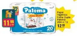 Negreiros Papel Higiênico Folha Dupla Paloma 20m oferta