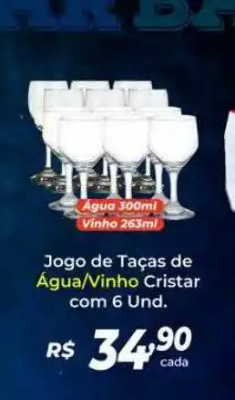 Atakarejo Jogo De Taças De água Vinho Cristar oferta