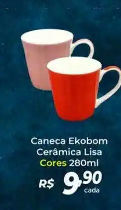 Atakarejo Caneca Ekobom Cerâmica Lisa Cores oferta