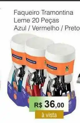 Copercana Faqueiro Tramontina Leme 20 Peças Azul Vermelho Preto oferta