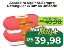 Mart Minas Assadeira Nadir Sempre Retangular C/Tampa Unidade oferta