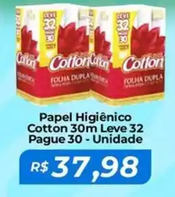 Mart Minas Papel Higiênico Cotton 30m Leve 32 Pague 30 - Unidade oferta