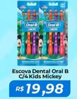 Mart Minas Escova Dental Oral B C/4 Kids Mickey oferta