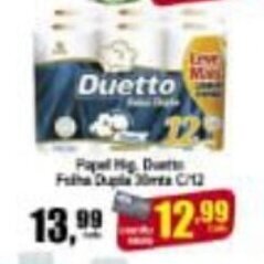 Higa's Supermercado Papel Hig. Duetto Folha Dupla 30mts c/12 oferta