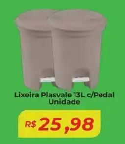 Mart Minas Lixeira Plasvale c/Pedal Unidade oferta