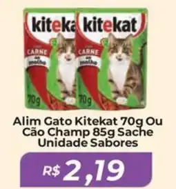 Mart Minas Alim Gato Kitekat Ou Cão Champ Sache Unidade Sabores oferta