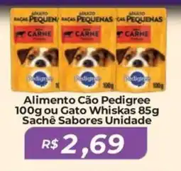 Mart Minas Alimento Cão Pedigree ou Gato Whiskas Sachê Sabores Unidade oferta