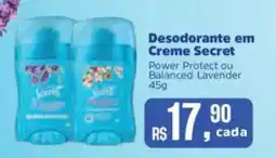 Supermercados Mateus Desodorante em Creme Secret Power Protect ou Balanced Lavender oferta